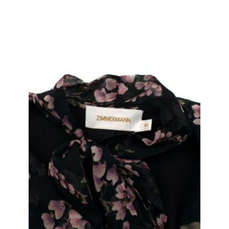 Zimmermann Black & Pink Floral Print Mini Dress For Sale 1