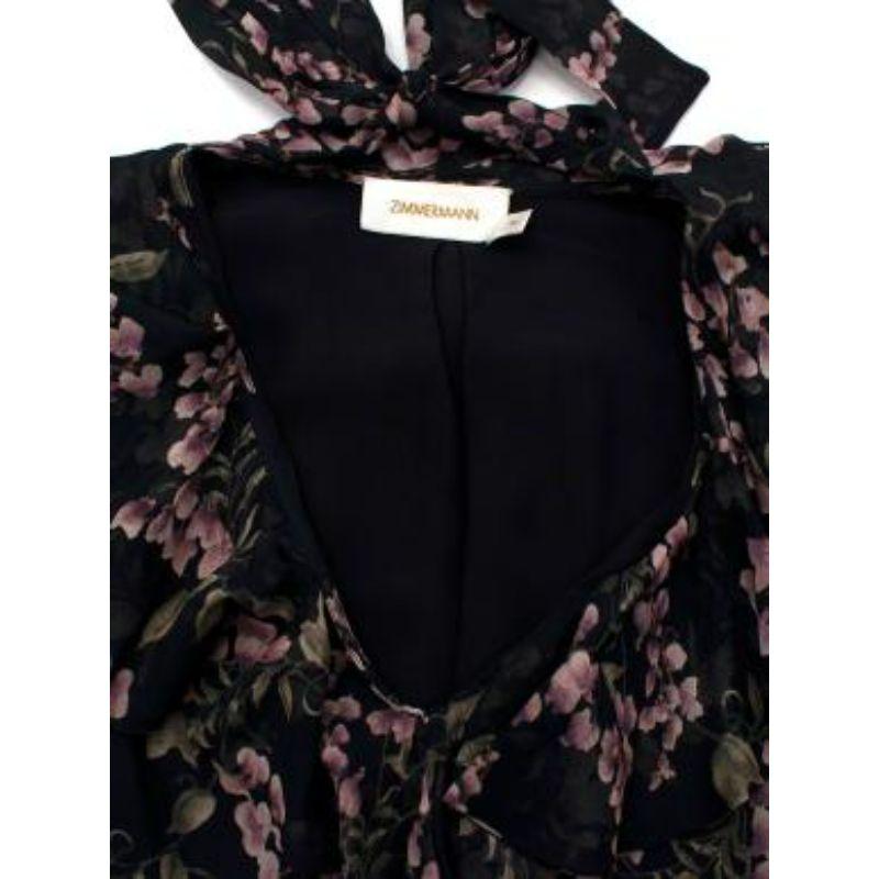 Zimmermann Black & Pink Floral Print Mini Dress For Sale 2