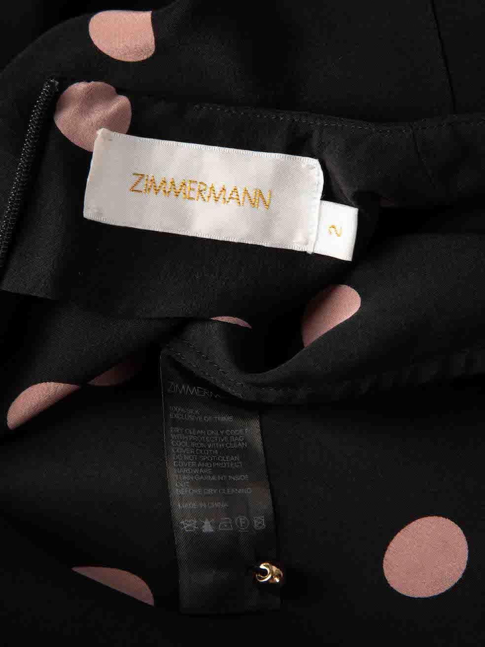 Women's Zimmermann Black Polka Dot Mini Dress Size L For Sale