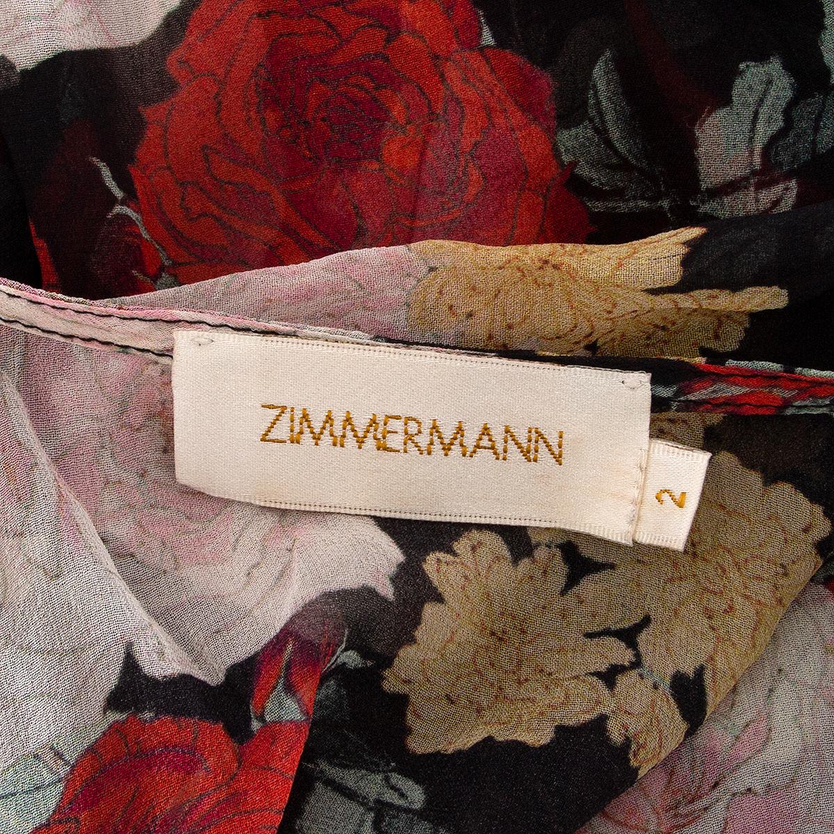 ZIMMERMANN Schwarzes Seiden-Tanktop Shirt aus FLORAL SHEER aus Seide 2 M im Angebot 2