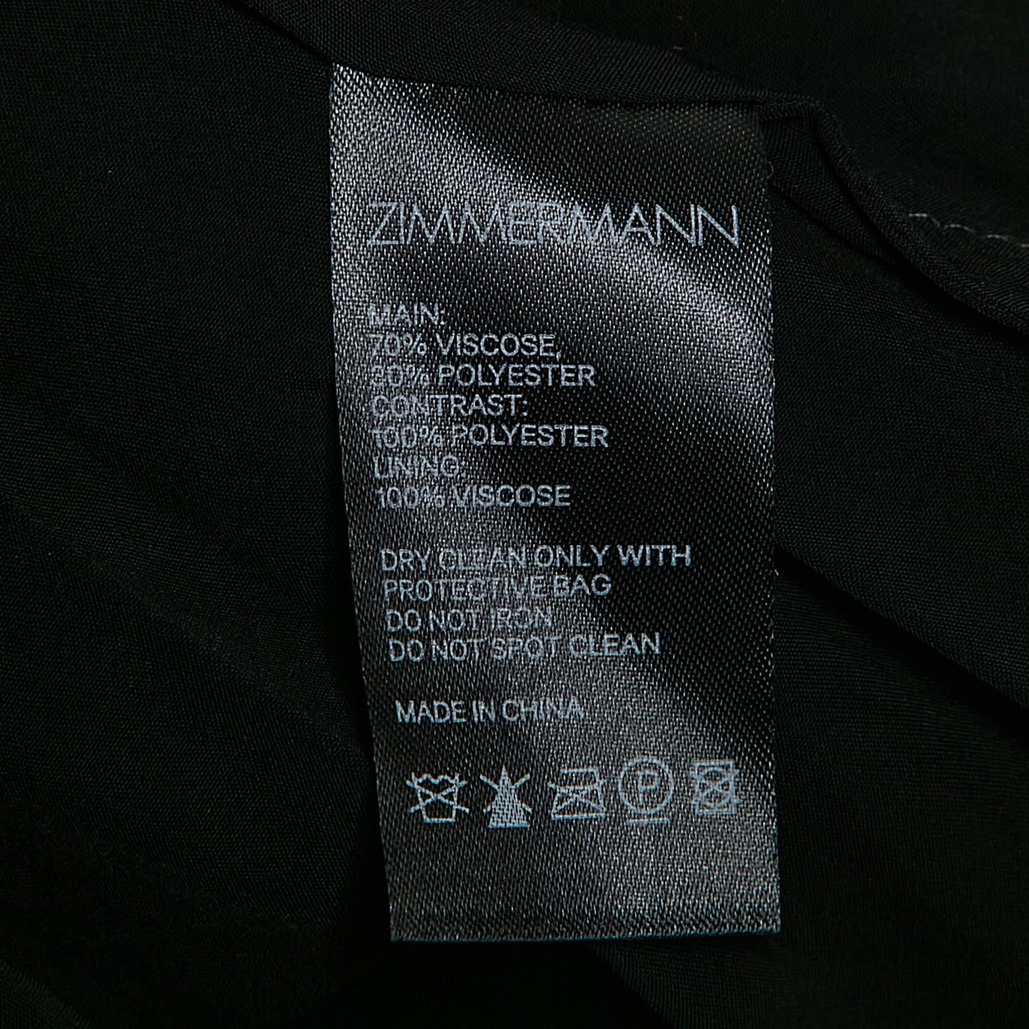 Zimmermann Black Swiss Dots  Lace and Chiffon Plisse Espionage Midi Dress S For Sale 1
