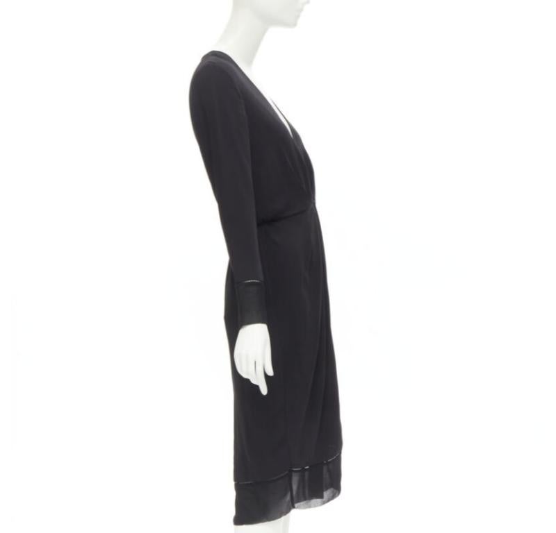 ZIMMERMANN vestido negro con cuello en V y cintura fruncida con detalle de rejilla US0 XS en Excelente estado para la venta en Hong Kong, NT