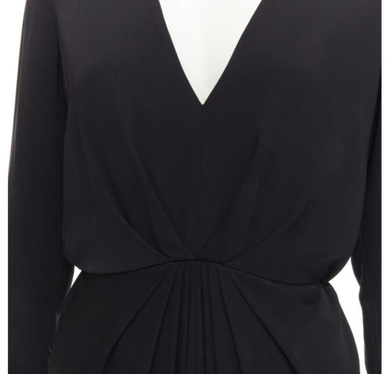 ZIMMERMANN vestido negro con cuello en V y cintura fruncida con detalle de rejilla US0 XS en venta 2