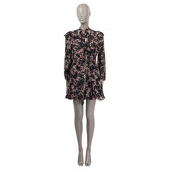ZIMMERMANN black viscose FLEETING FLOUNCE FLORAL MINI Dress S
