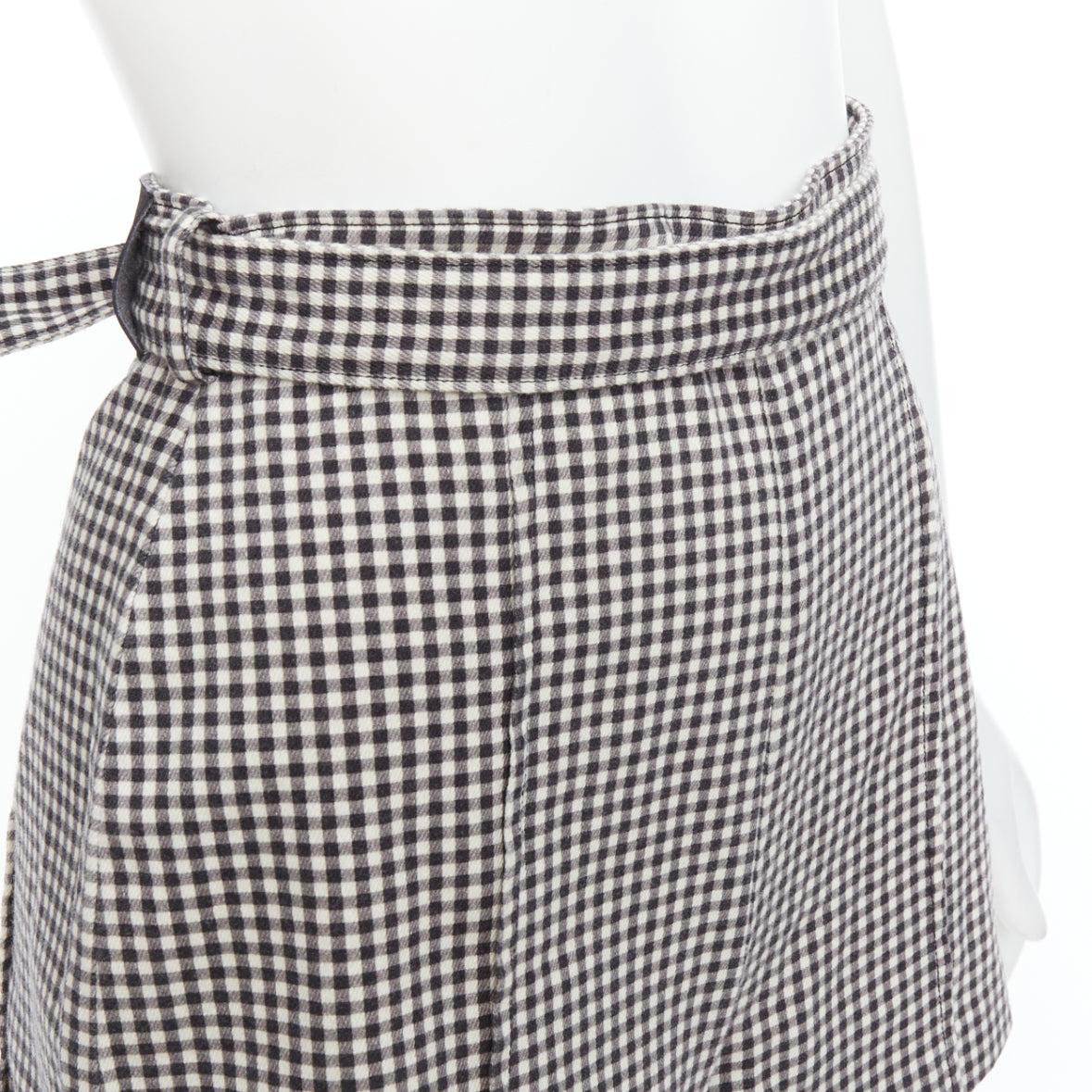 ZIMMERMANN black white gingham print high waisted shorts US0 XS For Sale 2