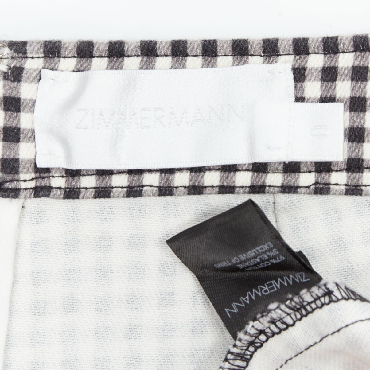 ZIMMERMANN black white gingham print high waisted shorts US0 XS For Sale 3