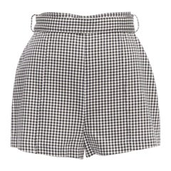 ZIMMERMANN black white gingham print high waisted shorts US0 XS