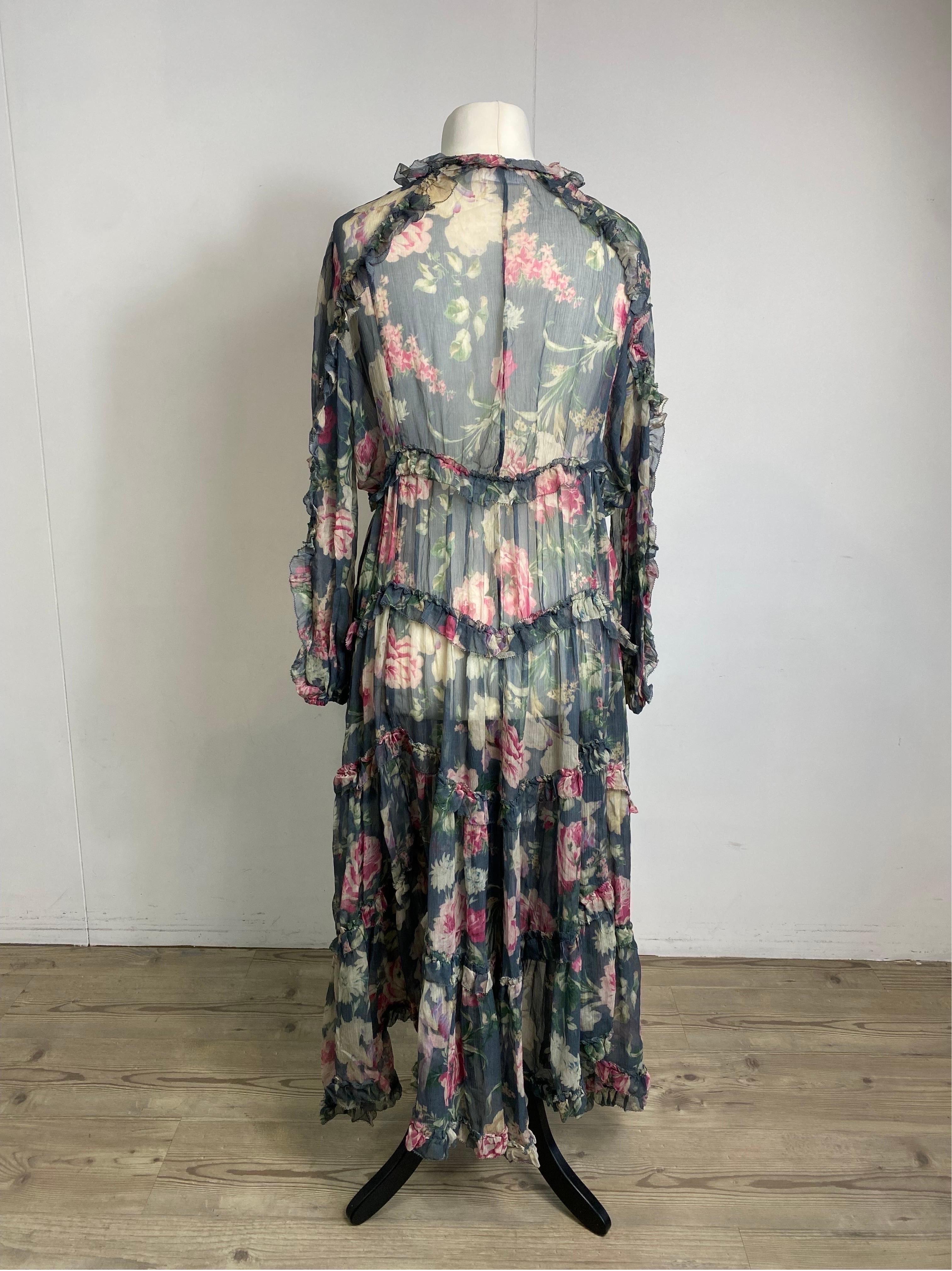Zimmermann blue floreal silk long Dress 1