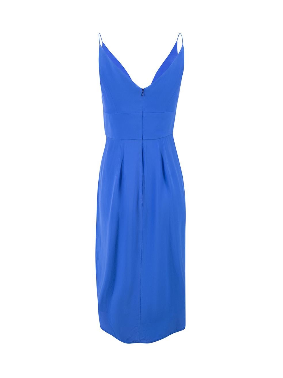 Zimmermann Blue Mini Silk V Tuck Dress Size M In New Condition For Sale In London, GB