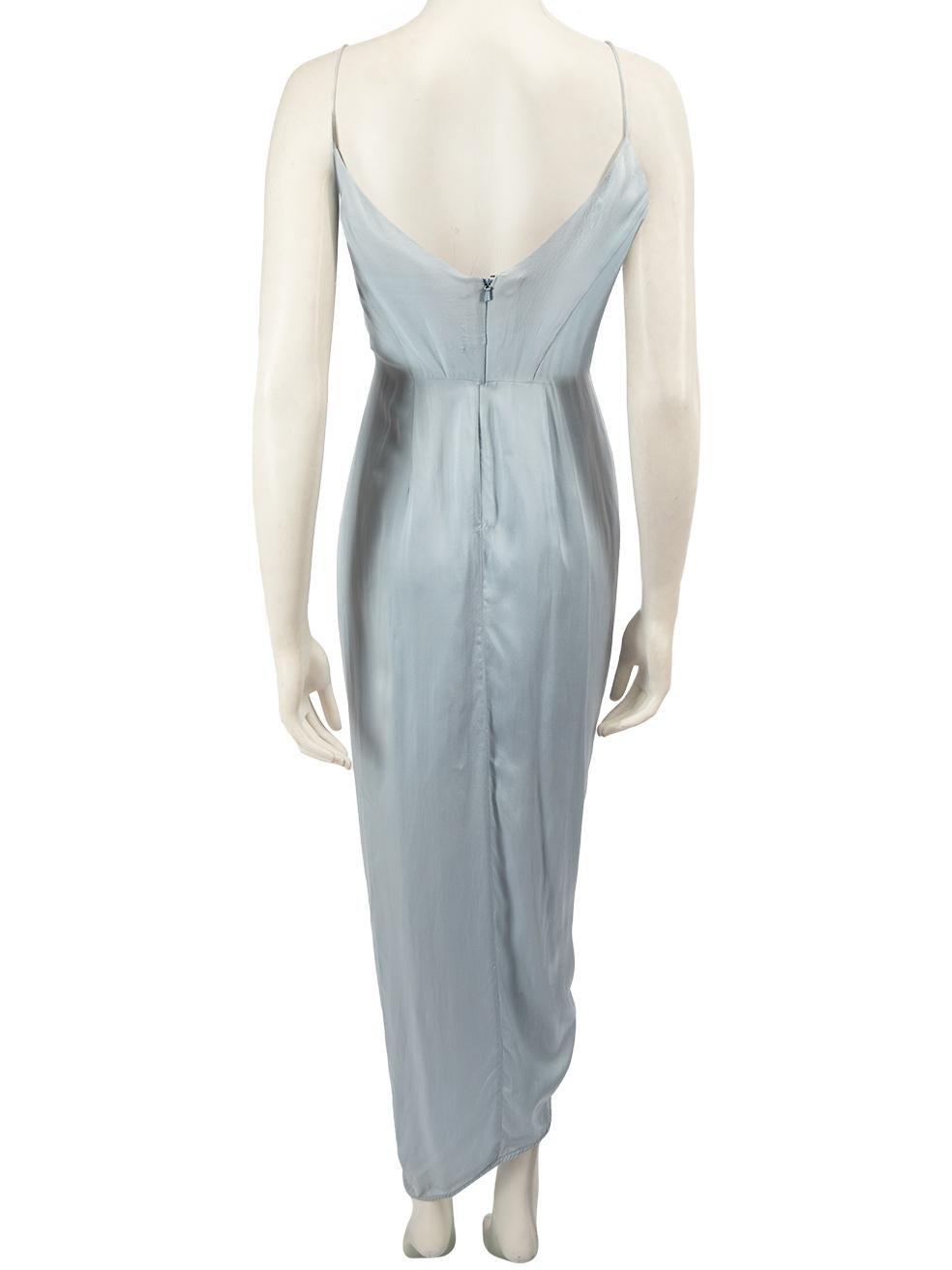 Gray Zimmermann Blue Silk Asymmetric Midi Dress Size S