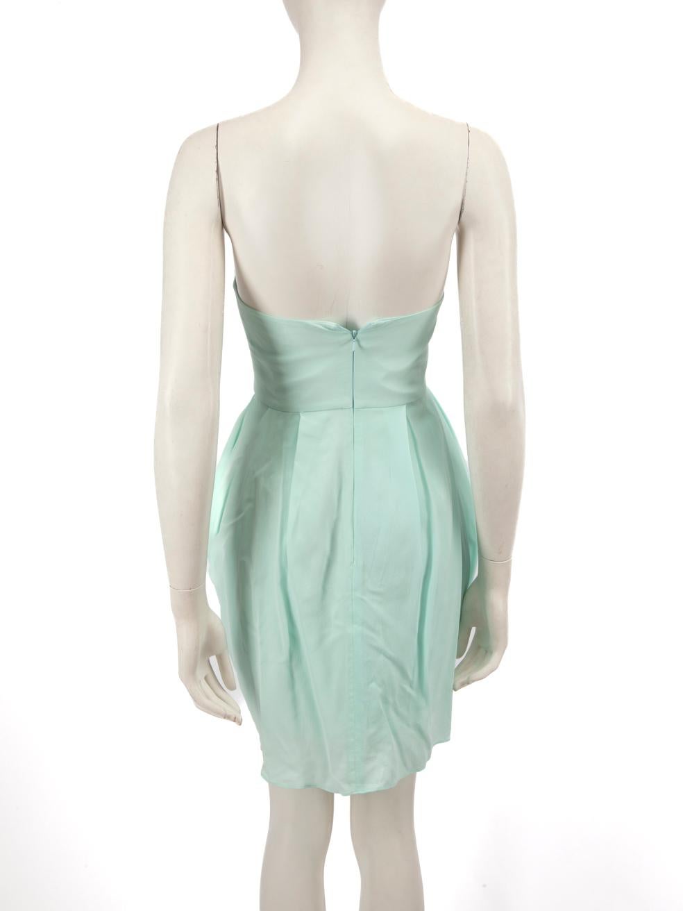 Mini vestido sin tirantes de seda azul Zimmermann Talla S Gris en venta