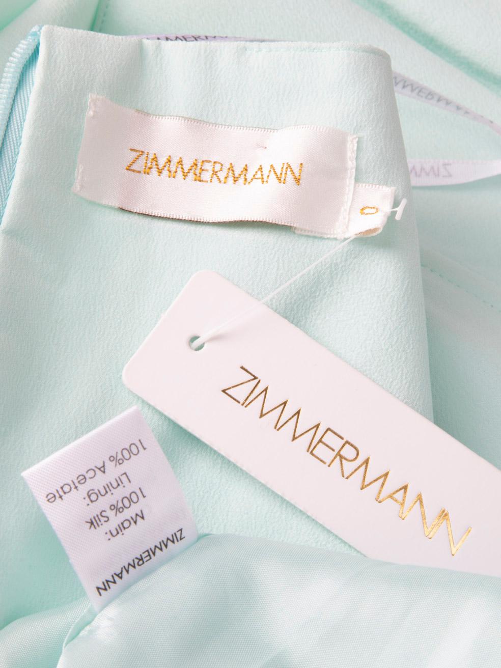De las mujeres Mini vestido sin tirantes de seda azul Zimmermann Talla S en venta