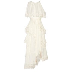 Zimmermann Bowerbird Lovers Lace-Panelled Fil Coupé Silk-Blend Gown