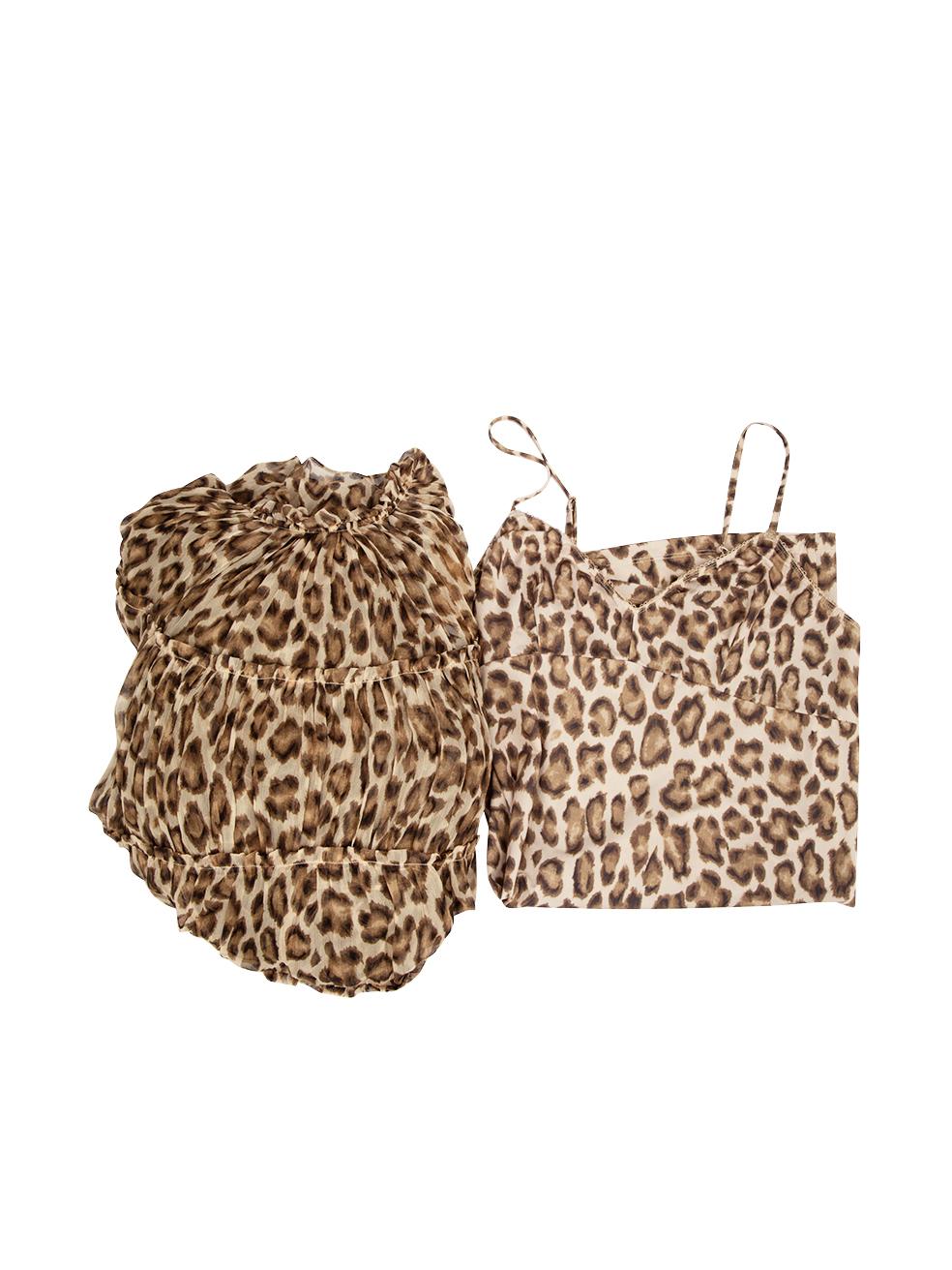 Zimmermann Brown Silk Leopard Print Belted Dress Size XL For Sale 1
