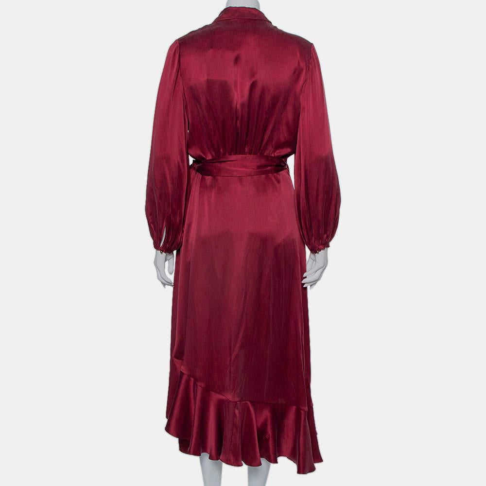 zimmermann silk flounce wrap dress