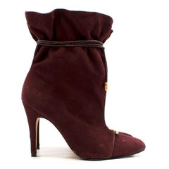 Zimmermann Burgundy Cord Wrap Booties US 8.5