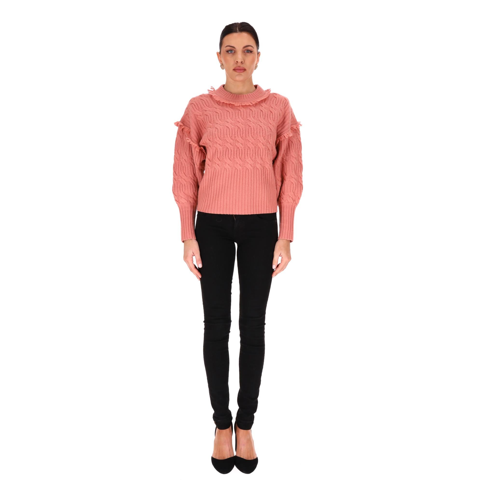 Zimmermann Cable-Knit Wool & Cashmere Blend Jumper

Salmon pink jumper crafted from wool and cashmere blend in cable-knit design

Featuring frayed trims detail, and ribbed cuffs and hem. 

Rrp Approx. £600

Size – 2 - M

Condition – Good/Very Good