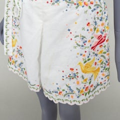Zimmermann Carnaby pantaloncini in lino bianco e cotone con ricamo a fenice e smerlo US2 S2