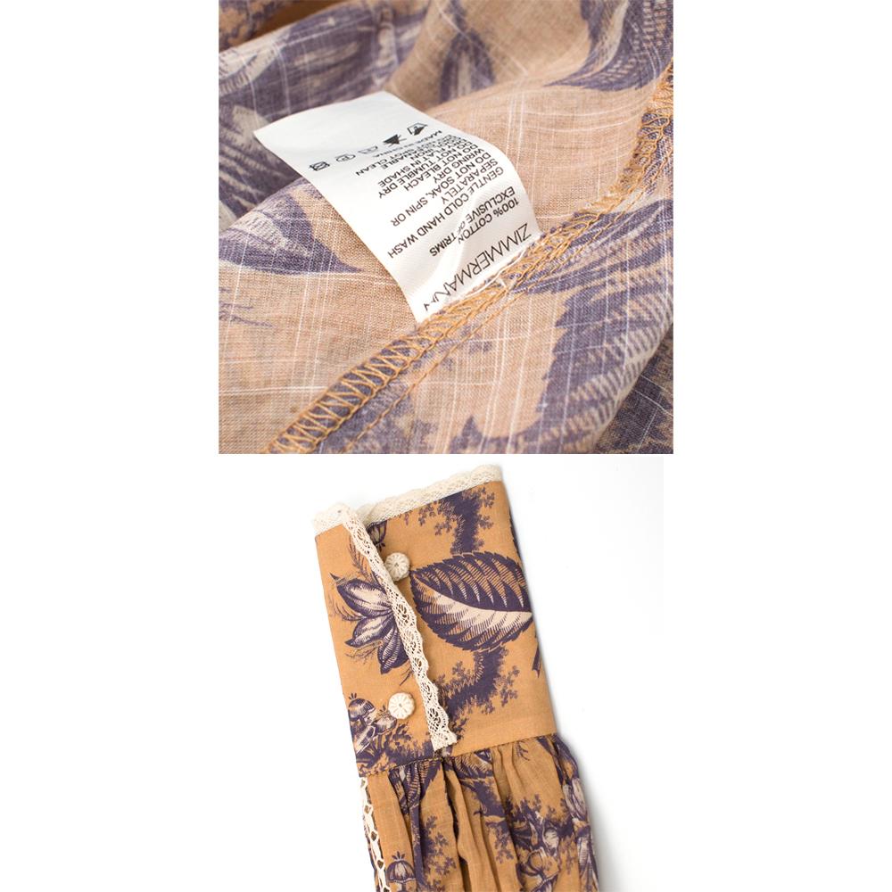 Zimmermann Castile Button Up Long Dress in Mushroom Floral Size 0 3