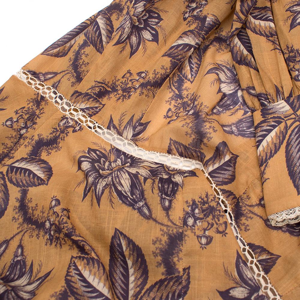 Zimmermann Castile Button Up Long Dress in Mushroom Floral Size 0 2