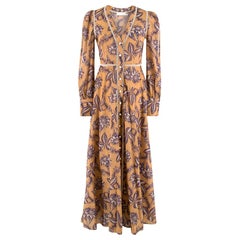 Zimmermann Castile Button Up Long Dress in Mushroom Floral Size 0