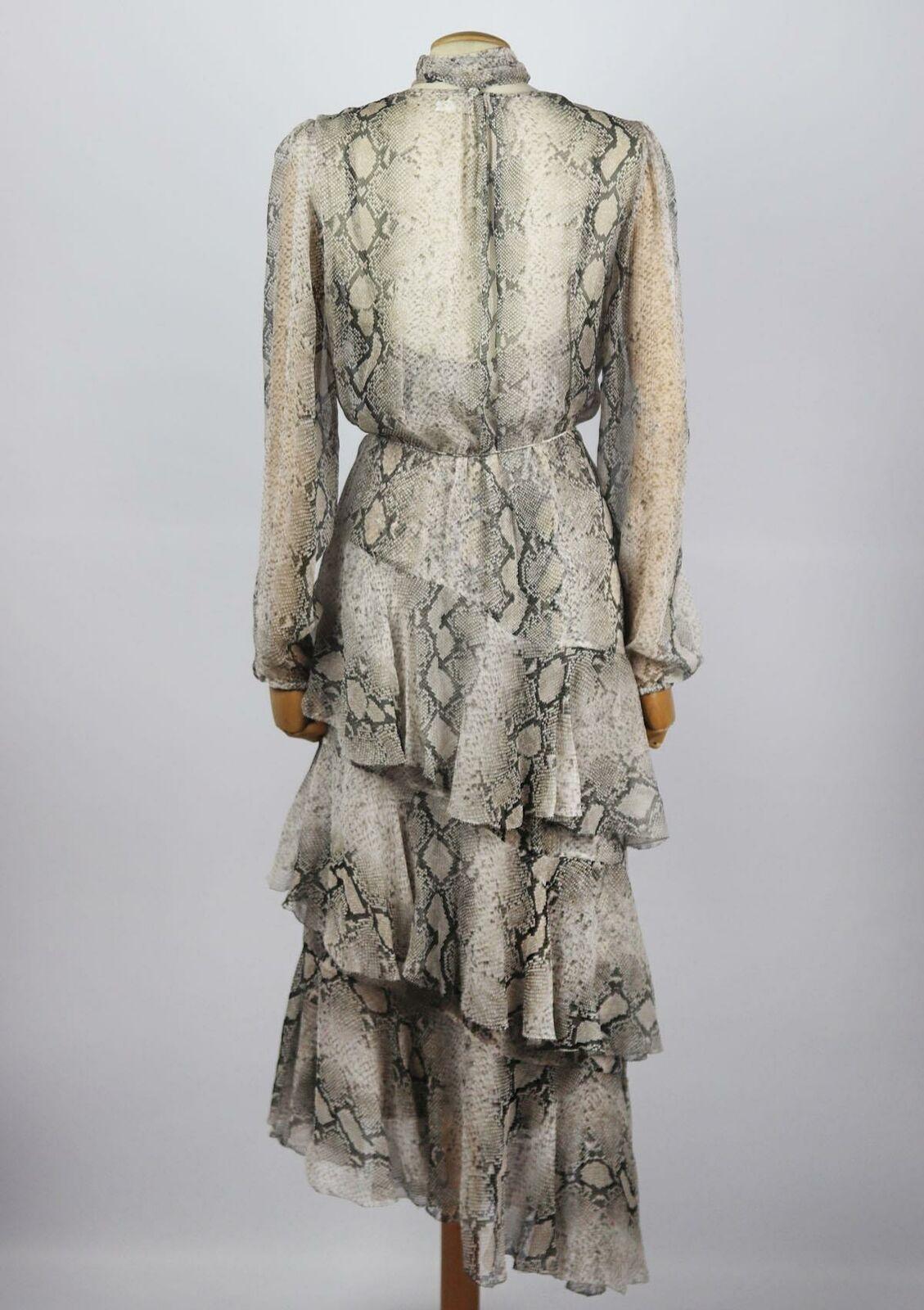 Gray Zimmermann Corsage Asymmetric Tiered Printed Silk Georgette Midi Dress