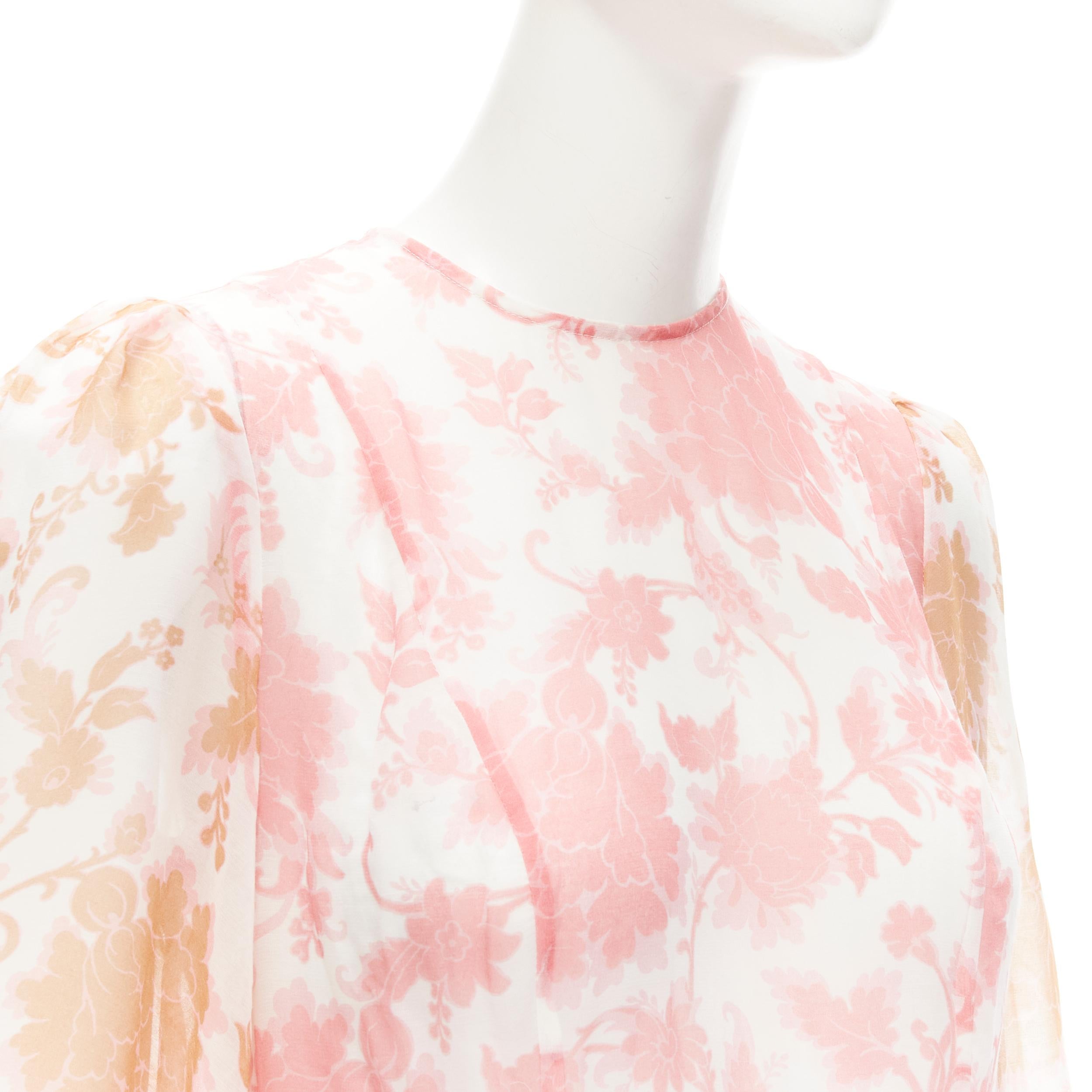 Women's ZIMMERMANN cotton blend white floral print tiered maxi dress Sz 0 XS For Sale