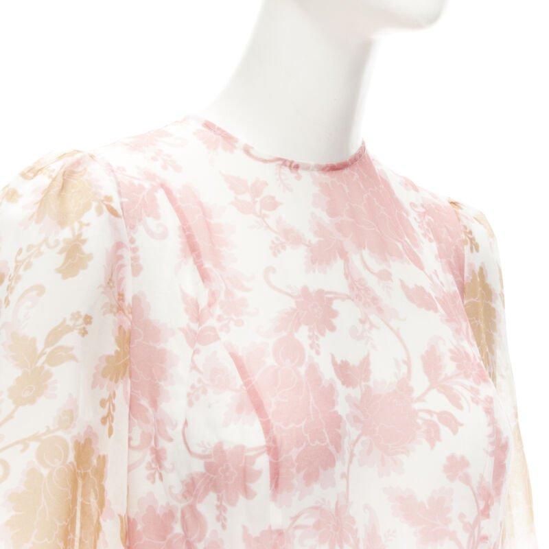 ZIMMERMANN cotton blend white floral print tiered maxi dress Sz 0 XS For Sale 2