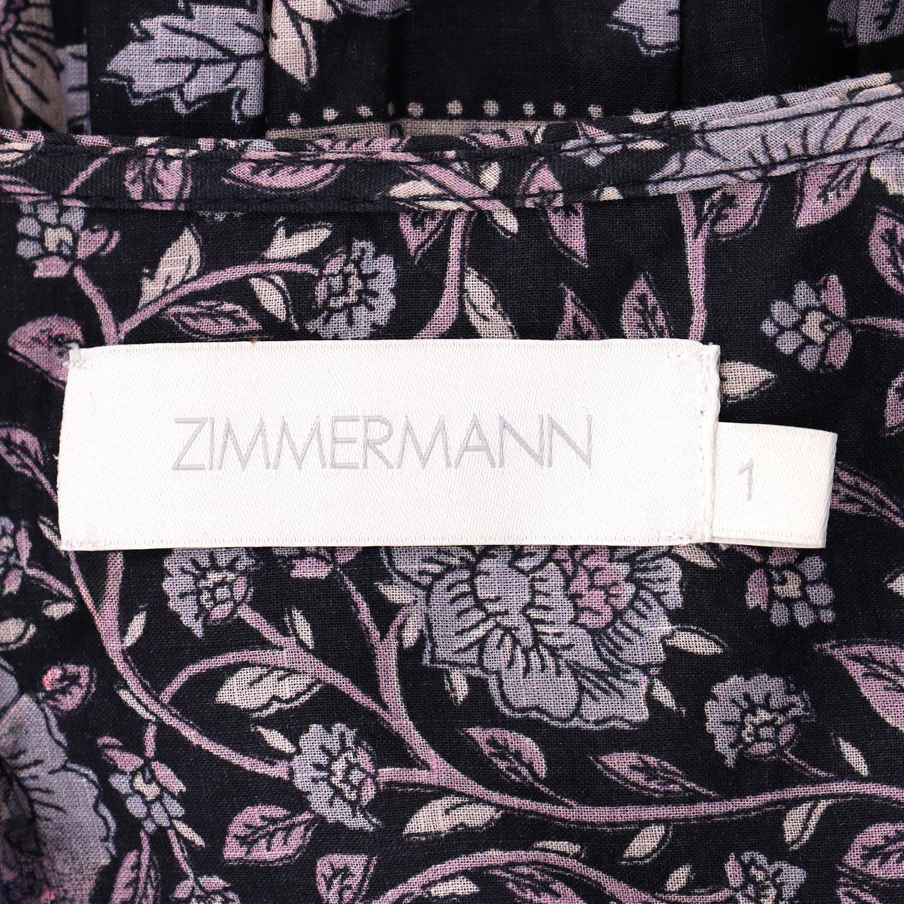 Zimmermann - Robe à volants en coton imprimé en vente 1