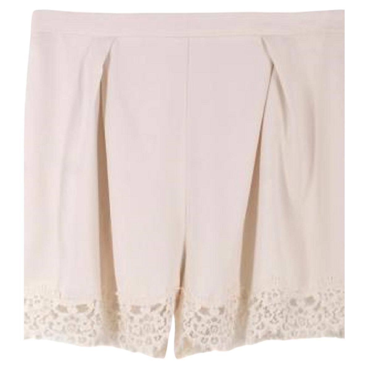 Zimmermann Cream Lace Trim Shorts For Sale