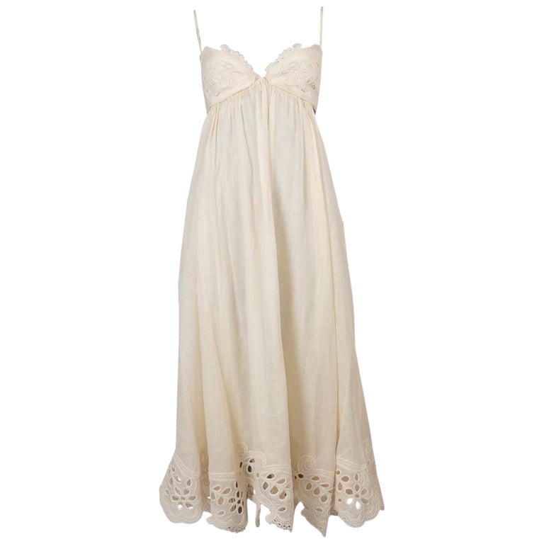 zimmermann cream lace dress Zimmermann Coco Pointelle Lace Dress in Cream