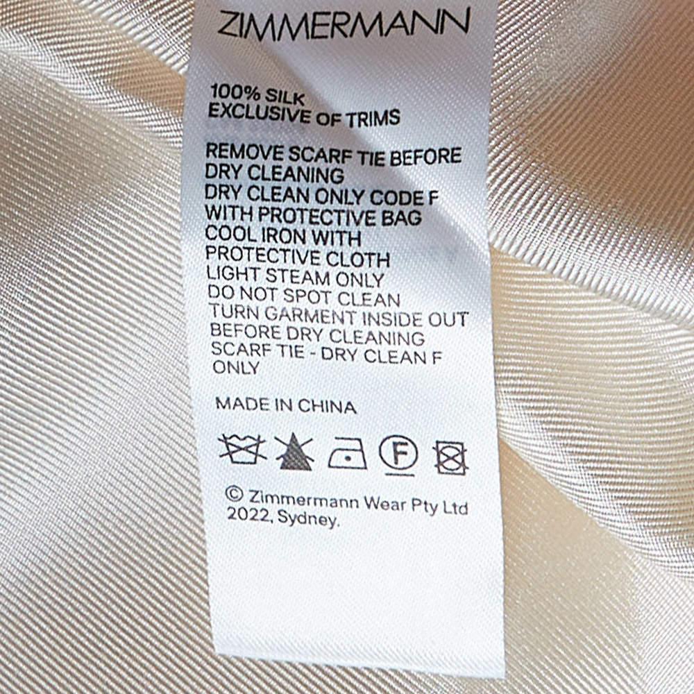 Women's Zimmermann Cream Silk Celestial Frill Midi Dress S