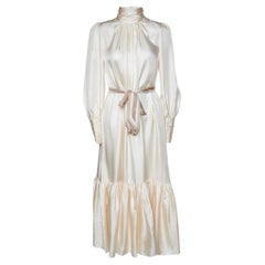 Zimmermann Cream Silk Celestial Frill Midi Dress S