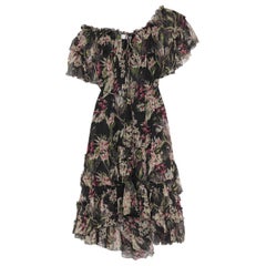 Zimmermann Curacao Off-the-Shoulder Printed Silk Dress 
