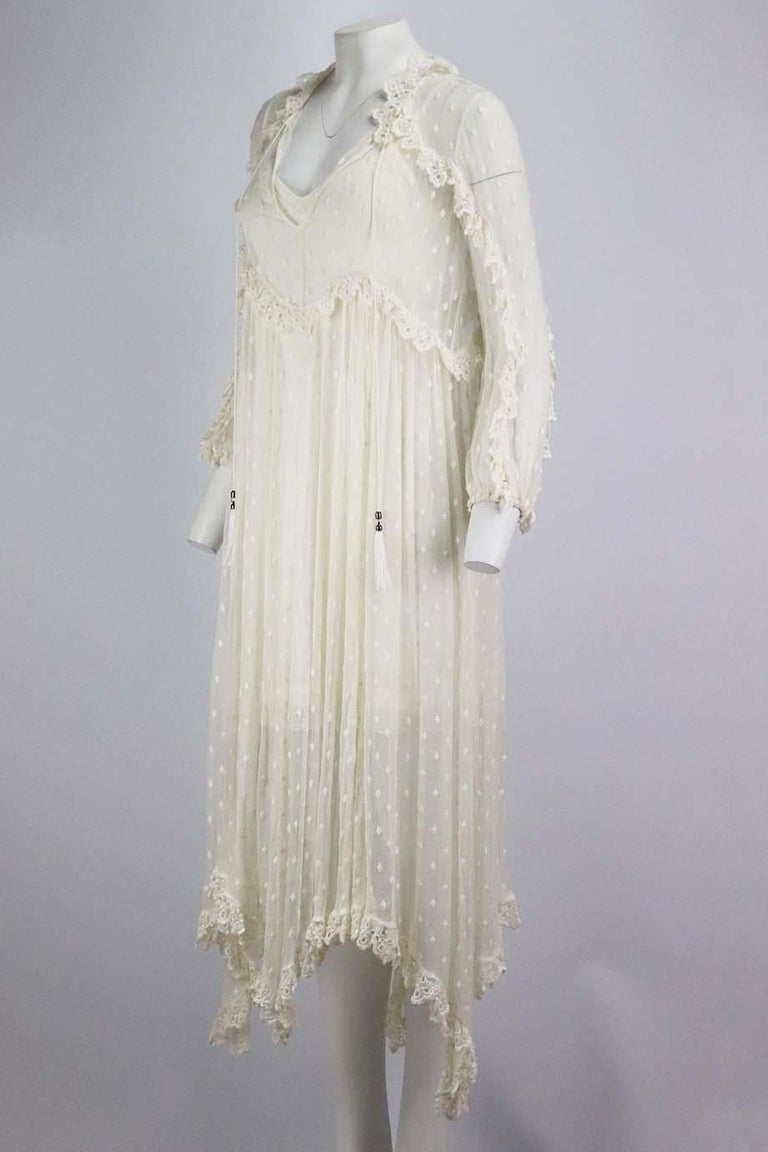 Zimmermann Divinity Swiss Dot Silk Midi Dress UK 8 For Sale