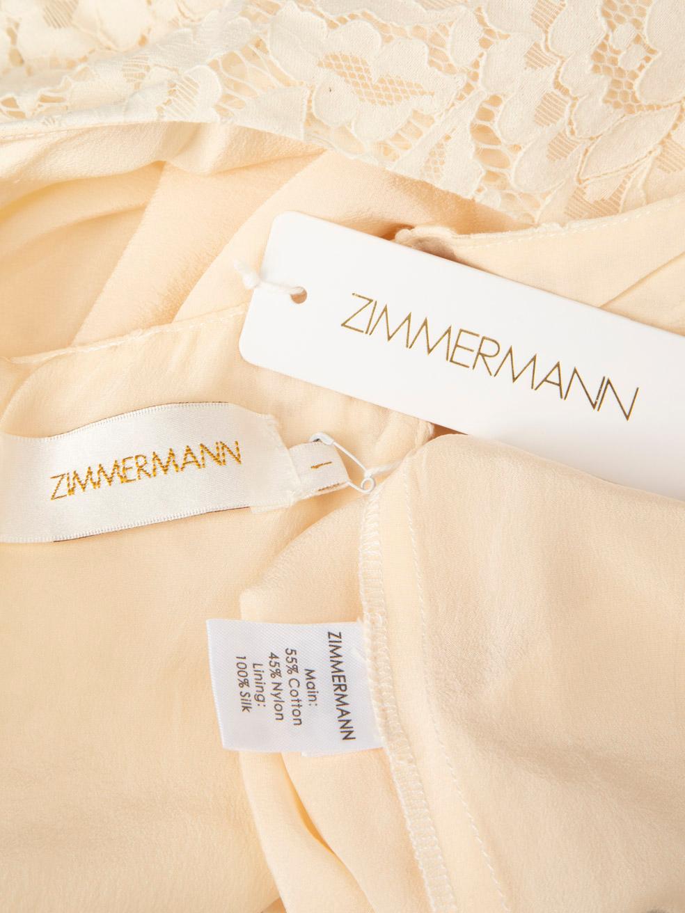 Women's Zimmermann Ecru Floral Lace Pattern Dress Size M For Sale