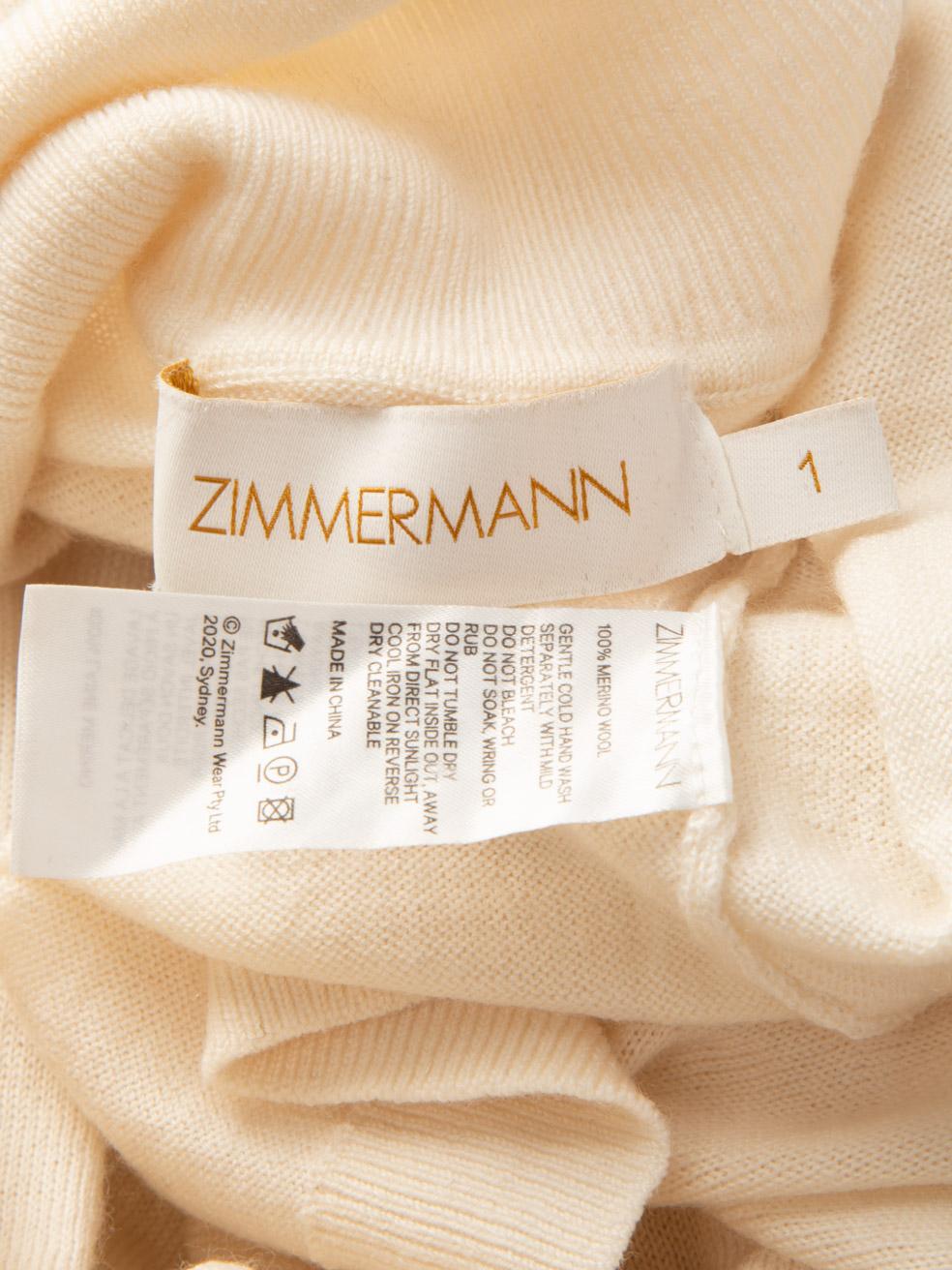 Zimmermann Ecru Merino Wool Turtleneck Top Size M 1