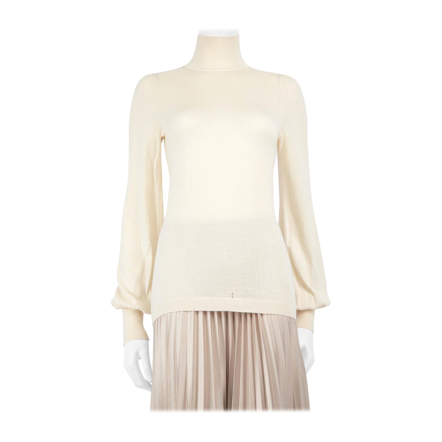 Zimmermann Ecru Merino Wool Turtleneck Top Size M