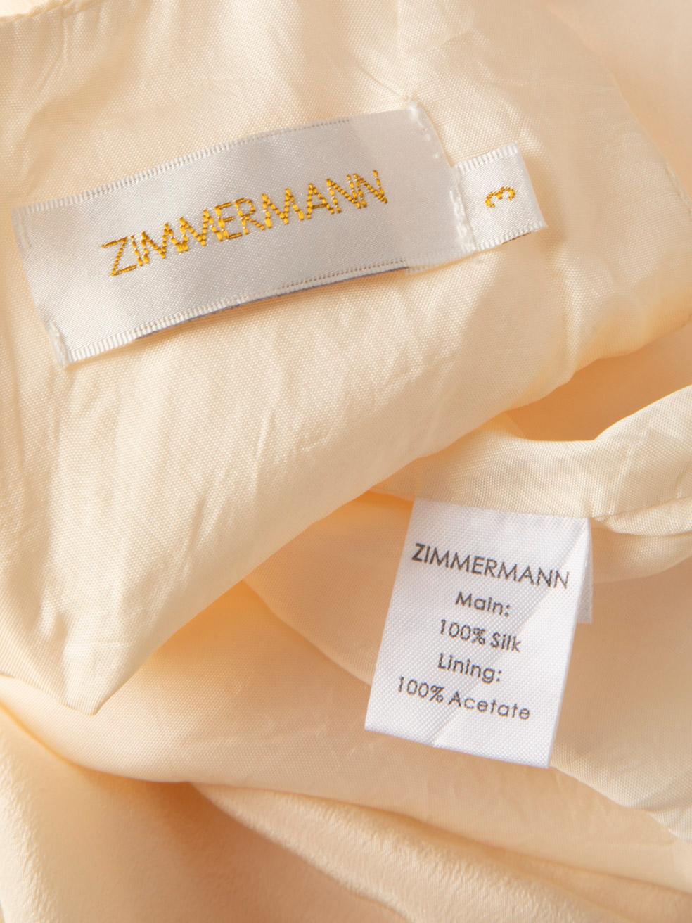 Zimmermann - Robe en soie écrue à motif torsadé, taille XL en vente 1