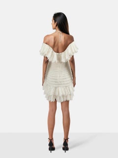 Zimmermann Ecru Super Eight Off Shoulder Dress Size M
