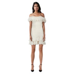 Zimmermann Ecru Super Eight Off Shoulder Dress Size M