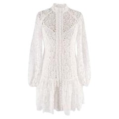 Zimmermann Empire White Guipure Lace Mini Dress