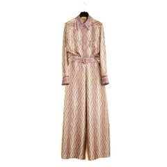 Zimmermann Ensemble-Bluse Pantaon FR40 Beige-Rosa Seiden-Set Oberteil Hose UK12 US10