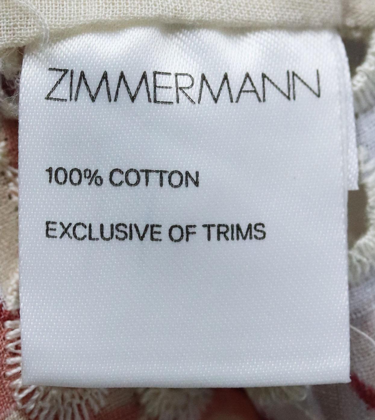 Beige Zimmermann Epoque Broderie Anglaise Cotton Wrap Top UK 8