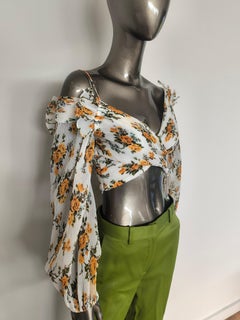 Haut court asymétrique à motifs floraux Zimmermann, taille 0