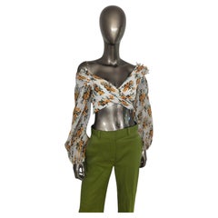 Zimmermann – Asymmetrisches, kurzes Oberteil mit Blumenmuster, Größe 0