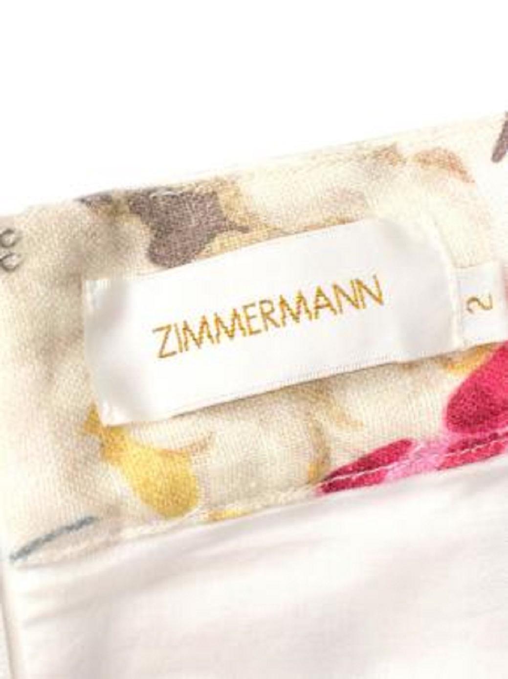 Zimmermann Floral Frilled Mini Skirt For Sale 2