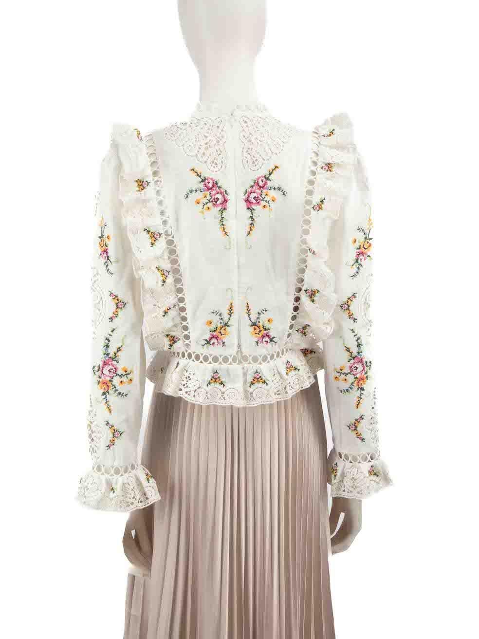 Beige Zimmermann - Haut en dentelle à motifs floraux, taille L