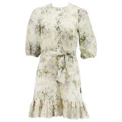 Mini Vestido de Lino con Estampado Floral Broderie Anglaise Zimmermann