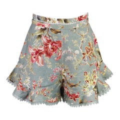 Pantalones cortos Zimmermann con estampado floral y mezcla de lino UK 10